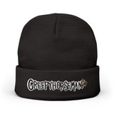 Creepy Horseman Embroidered Beanie — Gothic Skate Winter Hat